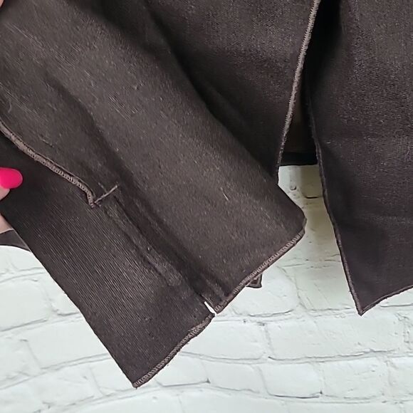 J.Jill Petite Brown Wool Lightweight One-Button Blazer Fold Up Cuff Suit Jacket - Picture 5 of 13